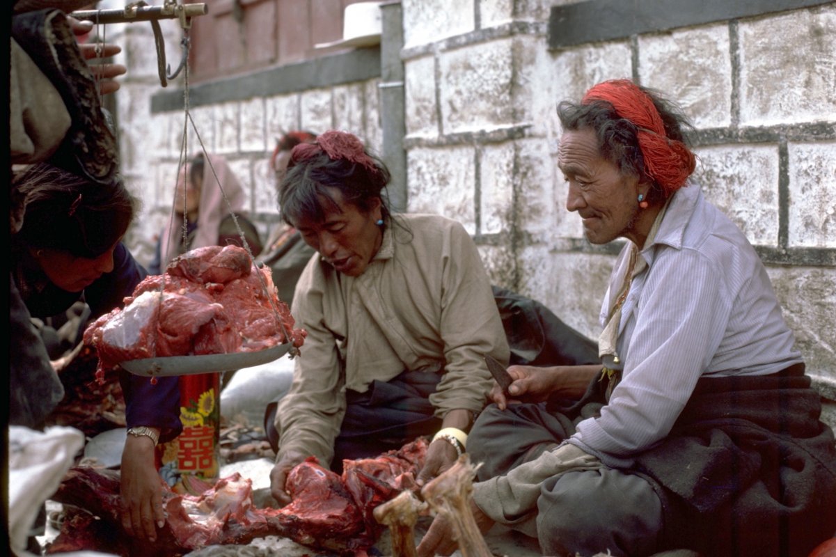 Tibet Lhasa Meat Market 1