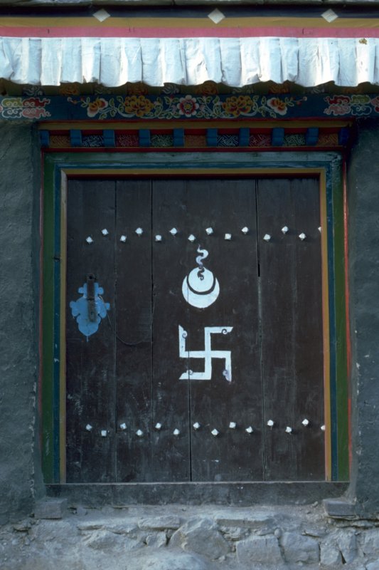 Tibet Swastika Doorway